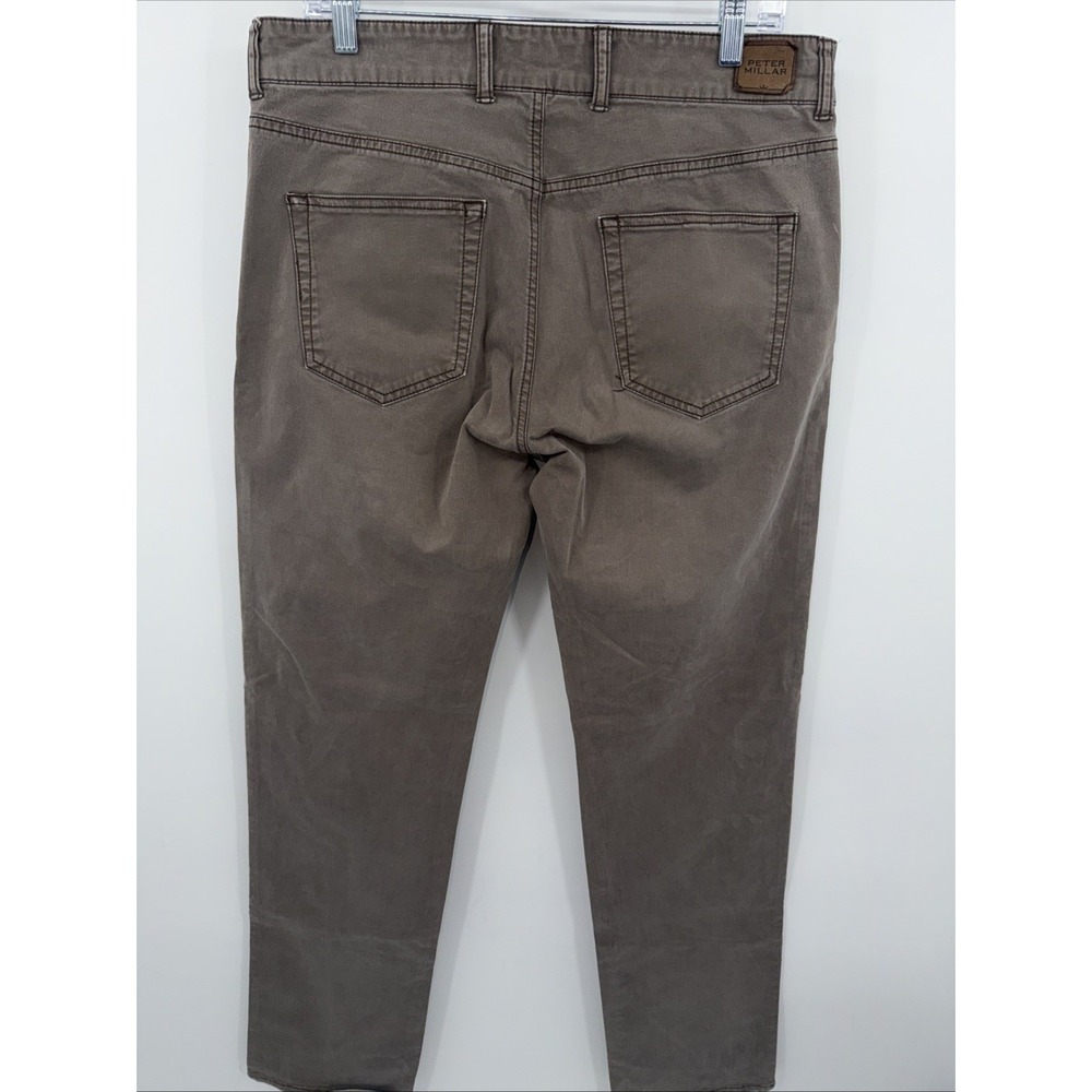 Peter Millar Chino Pants Mens 33 X 33 Brown Cotton Stretch Straight Fit Golf
